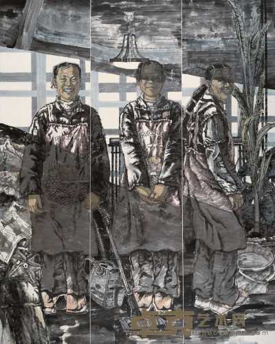 孔紫 2005年作 都市阳光-花围裙 200×193cm